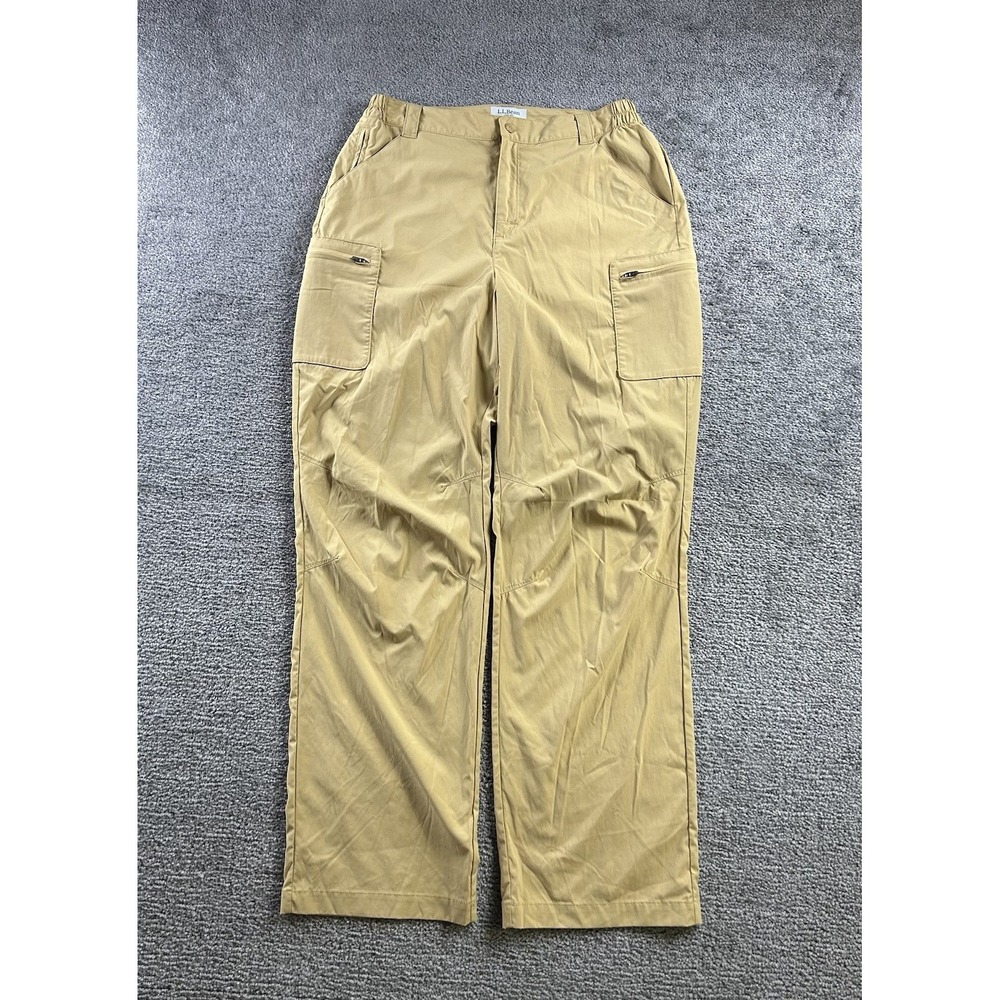 LL Bean Vista Camp Pants Womens Small Regular Tan Khaki Cargo Hiking 293432